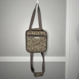 Princess House Insulated Bag Unisex Large Brown Green Scroll Expandable Tote